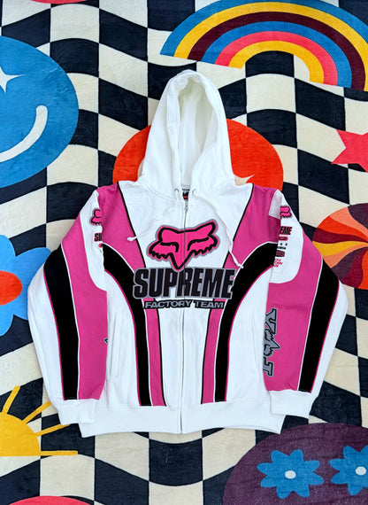 SUPREME x FOX RACING ZIP UP HOODED SWEATSHIRT