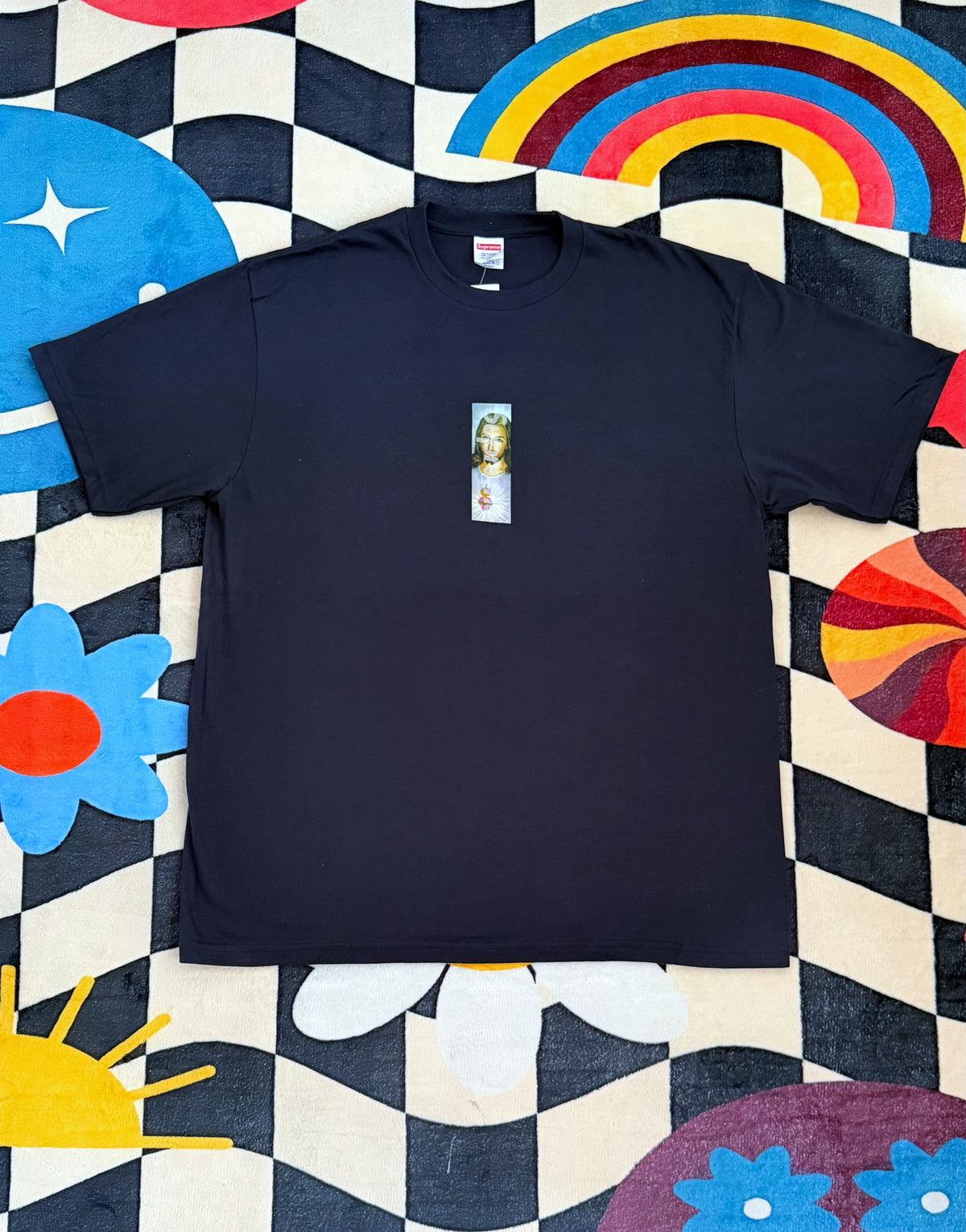 Supreme Prayer Card Box Logo Tee – Navy