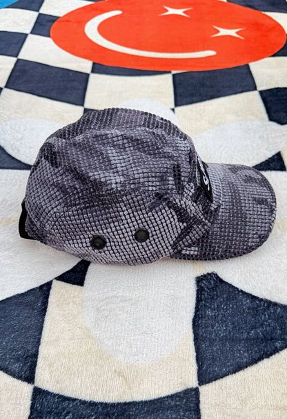 SUPREME CAMO GRID VELVET CAMP CAP BLACK CAMO