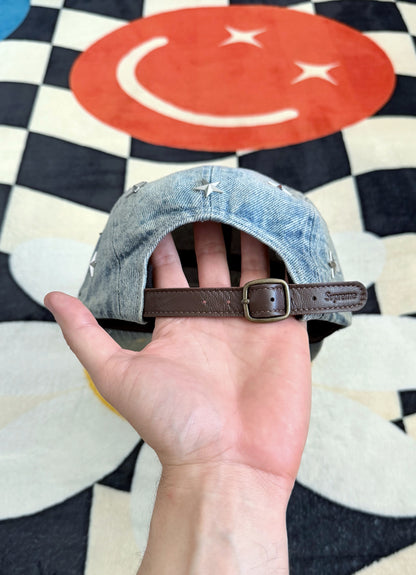 Supreme Stars Studded Denim Camp Cap Washed Indigo SS26
