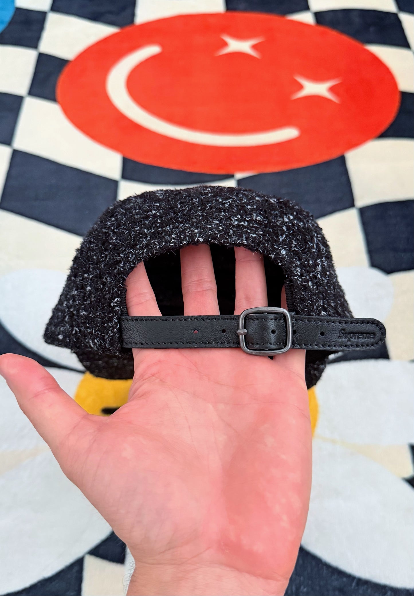 Supreme Bouclé Camp Cap – Black (SS26)