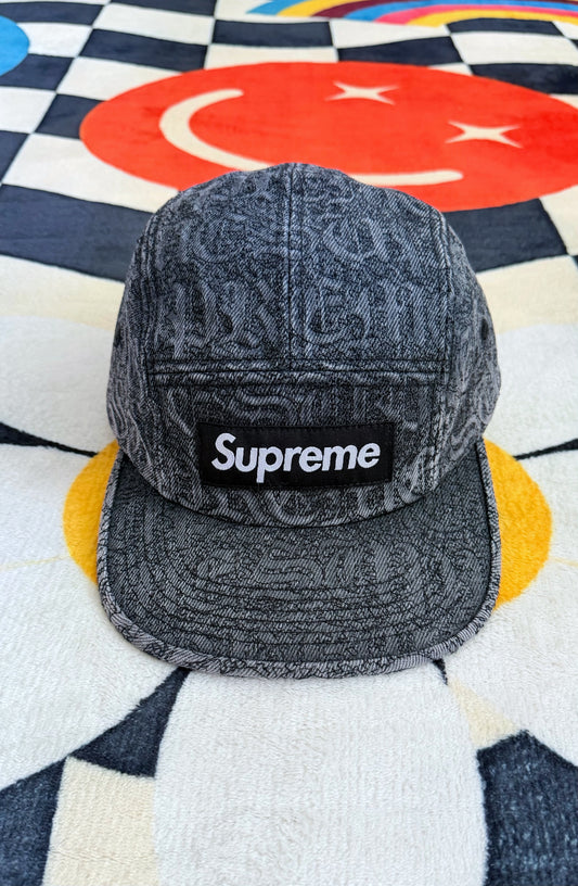 SUPREME STITCHED OLD ENGLISH DENIM CAMP CAP