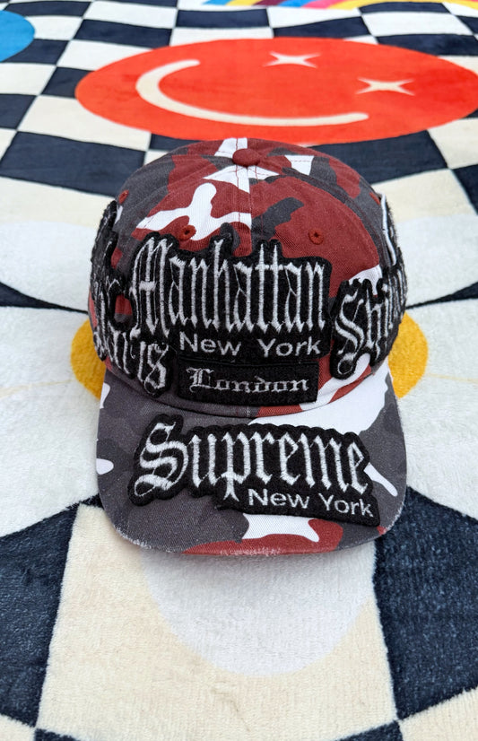 Supreme City Patches 6-Panel Hat Red Camo – SS26
