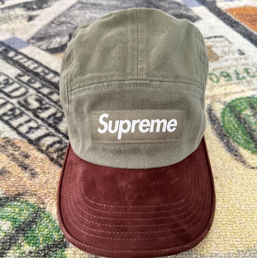 Supreme Suede Visor Camp Cap – Light Olive