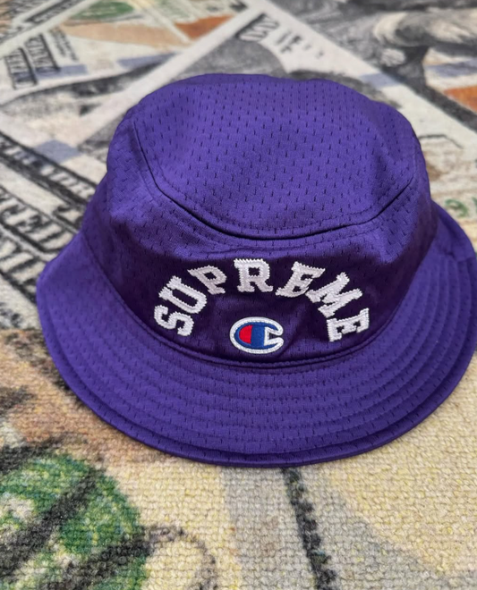 Supreme x Champion Bucket Hat – Purple